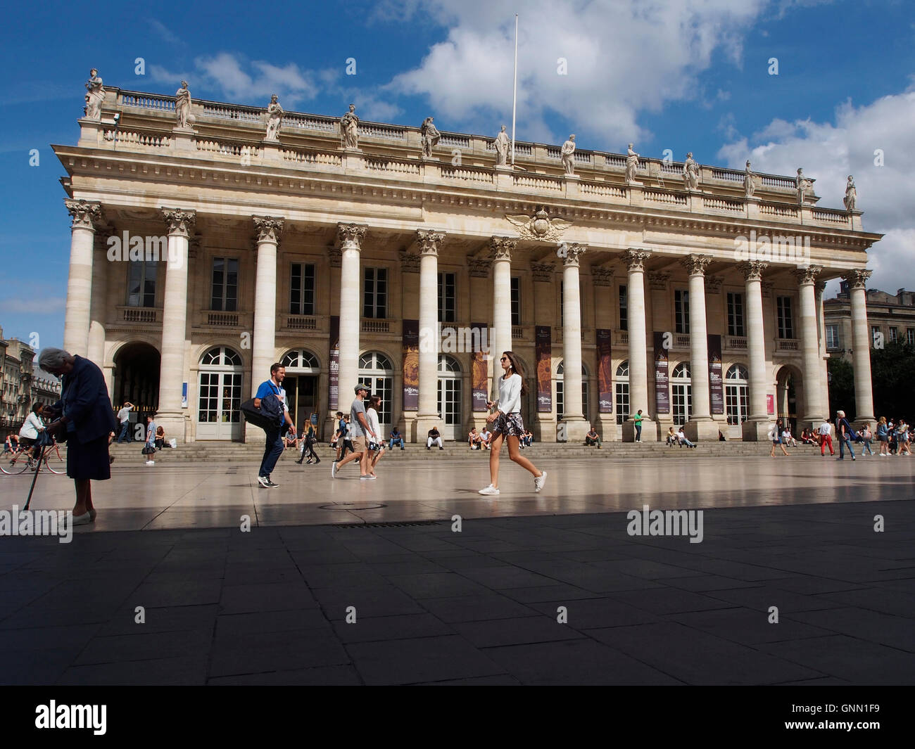 Ort der Komödie, Fassade der nationalen Oper von Bordeaux, Gironde. Aquitaine Frankreich Europa Stockfoto