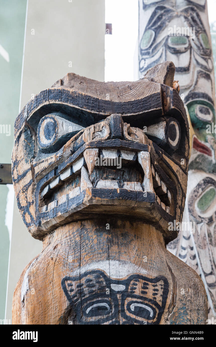 Totem der alten Inuit in Alaska Stockfoto