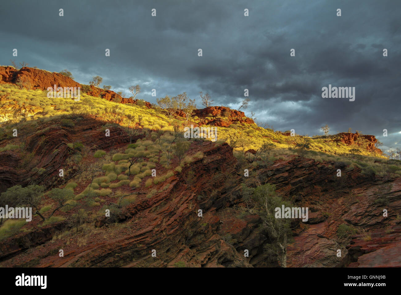 Landschaft in der Hamersley Range im Karijini-Nationalpark - Western Australia - Australien Stockfoto
