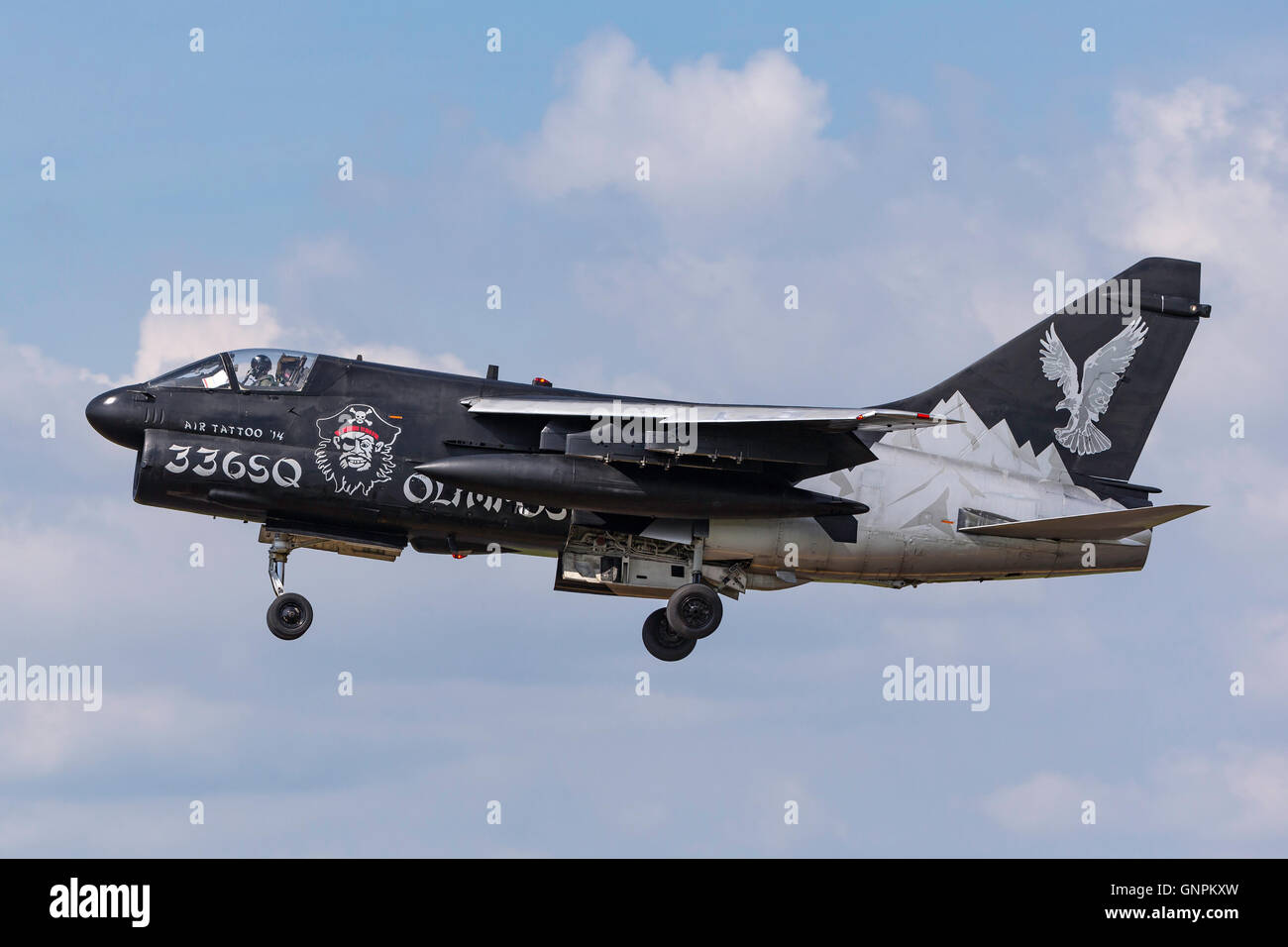 Griechische Luftwaffe (Hellenic Air Force) LTV (Vought) A-7E Corsair II Jet beim Royal International Air Tattoo (RIAT) Stockfoto