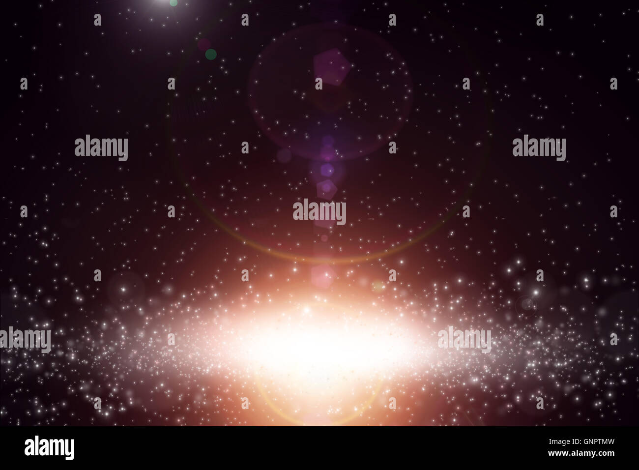 Deep Space-Reihe. Hintergrund-Design von Nebel, Sterne und Farben Stockfoto