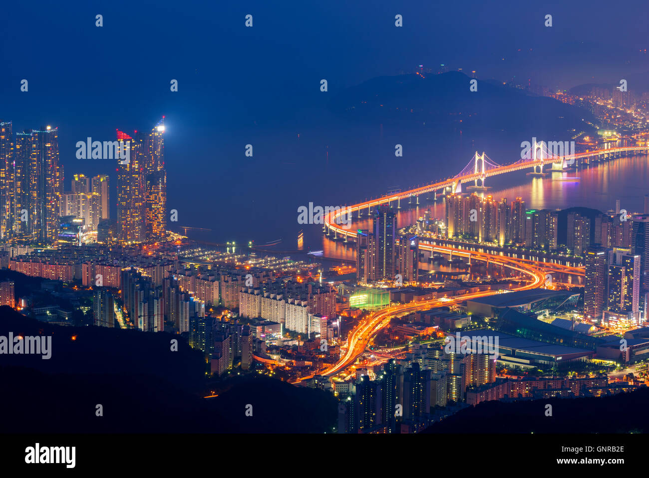 Skyline von Busan, die beste Aussicht von Busan, Südkorea. Stockfoto