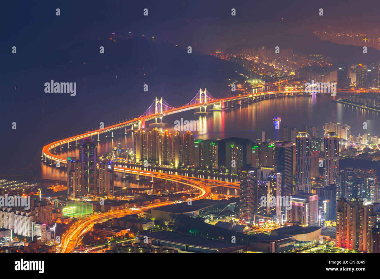 Skyline von Busan, die beste Aussicht von Busan, Südkorea. Stockfoto