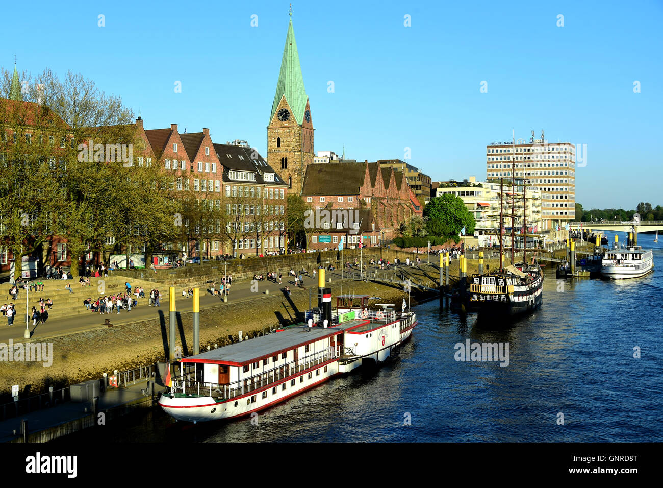 Bremen, Deutschland, Weser an der Schlachte in Bremen Stockfoto