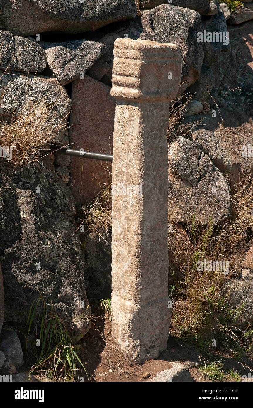 Altar, Galizisch-römischen Heiligtum in "Monte do Facho" - 3. Jahrhundert, Donon, Pontevedra Provinz, Region Galicien, Spanien, Europa Stockfoto