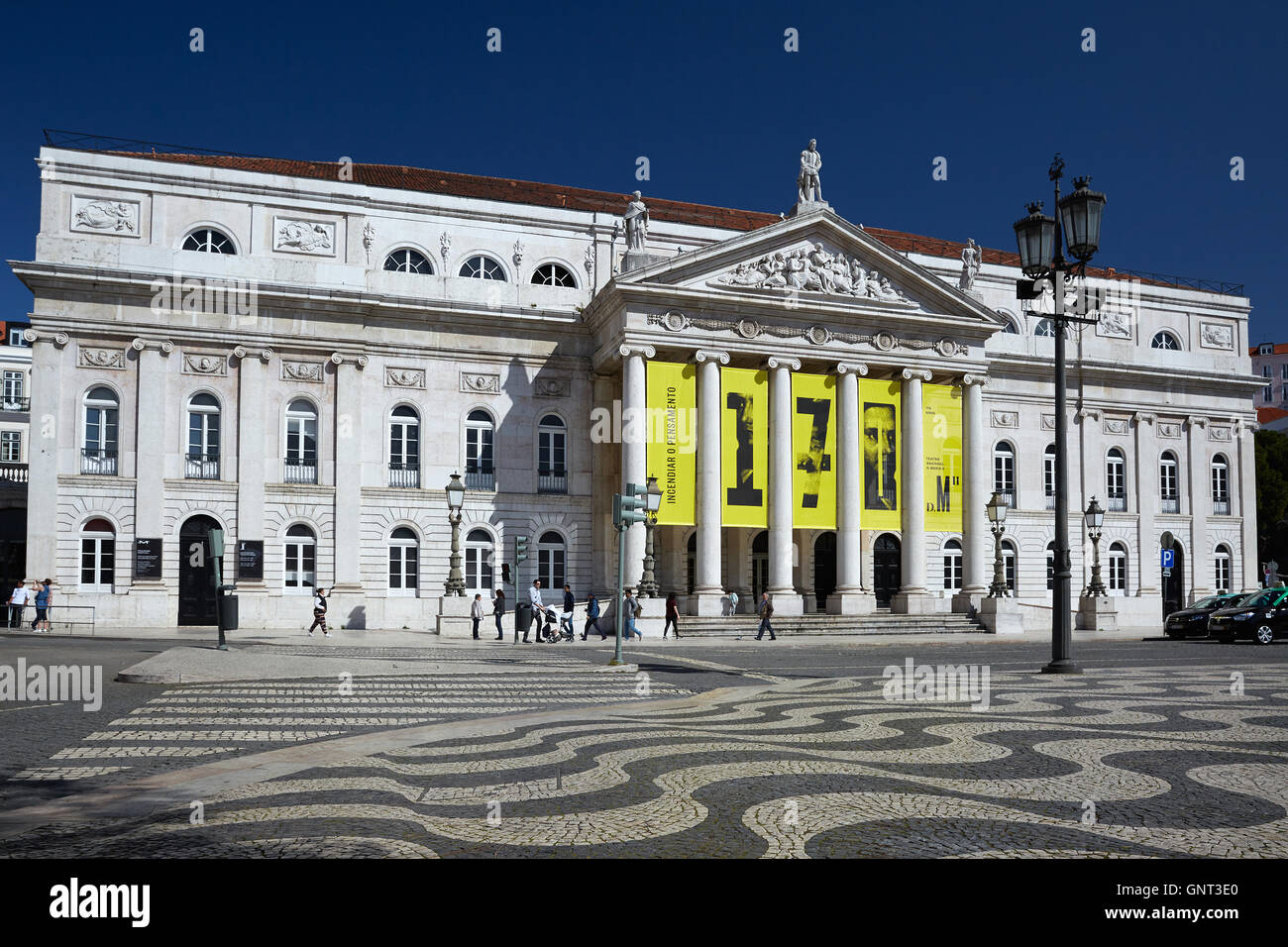 Lissabon, Portugal, das Nationaltheater in der historischen Mitte Stockfoto