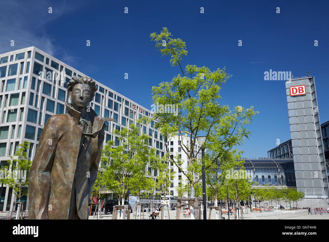 Berlin, Deutschland, Bronze-Statue am Washington Square Stockfoto