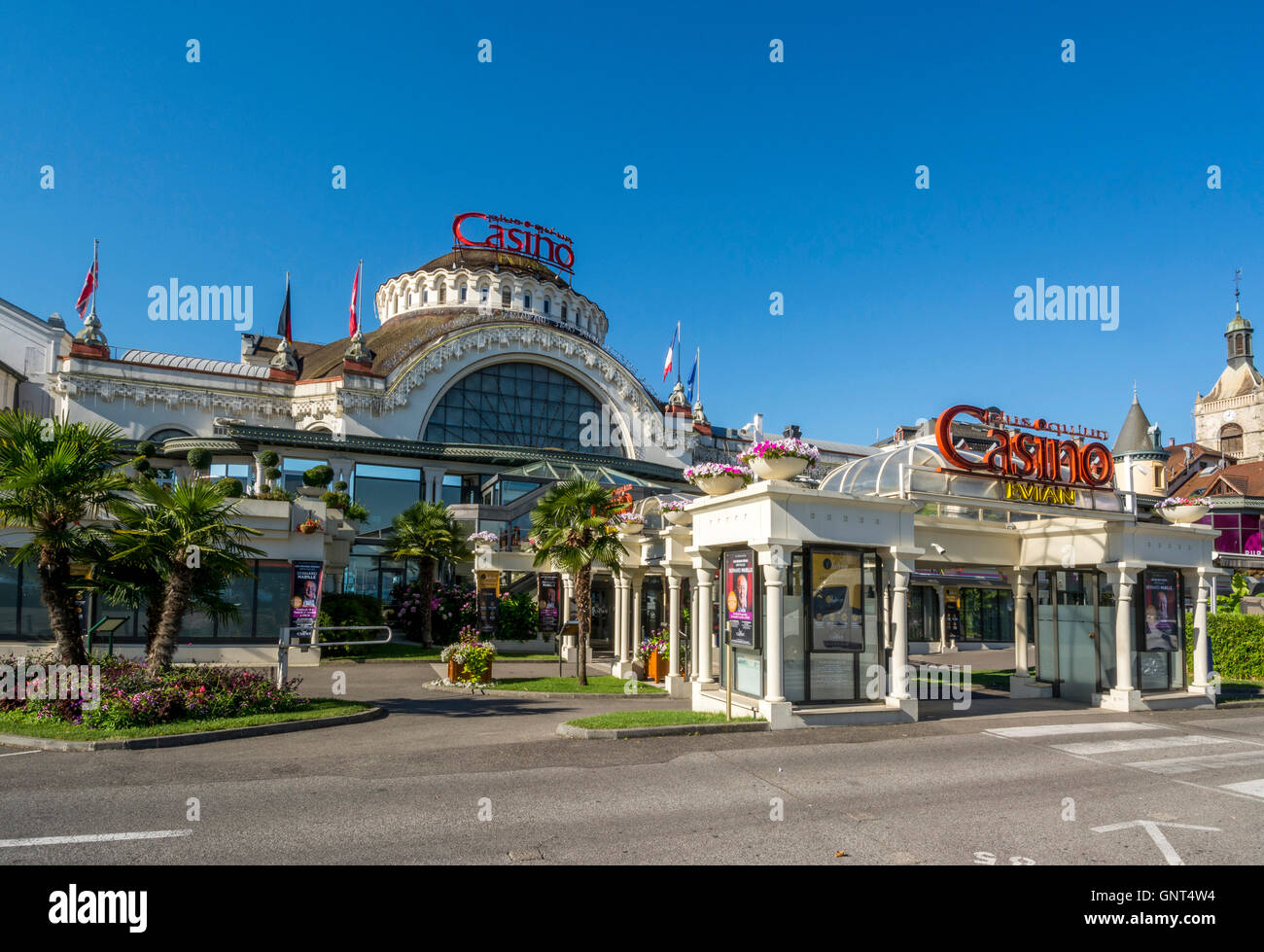 Casino von Evian-Les-Bains am Genfer See, Haute-Savoie. Frankreich. Stockfoto