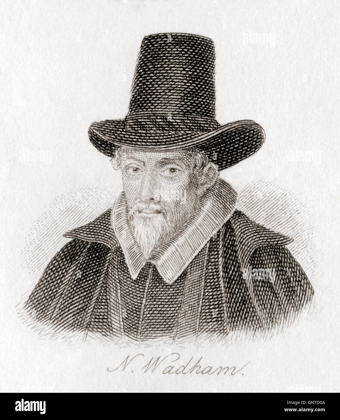 Nicholas Wadham Esquire, c.1531/1532 – 1609.  Posthume Co-Gründer, mit seiner Witwe Dorothy Petre, Wadham College, Oxford. Stockfoto