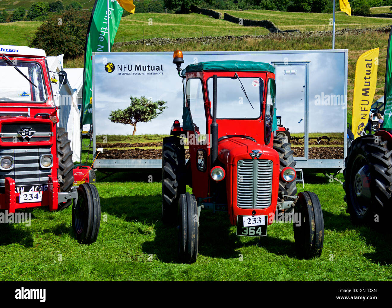 Anzeigen von alten Traktoren am Reeth Show, Swaledale, North Yorkshire, England UK Stockfoto