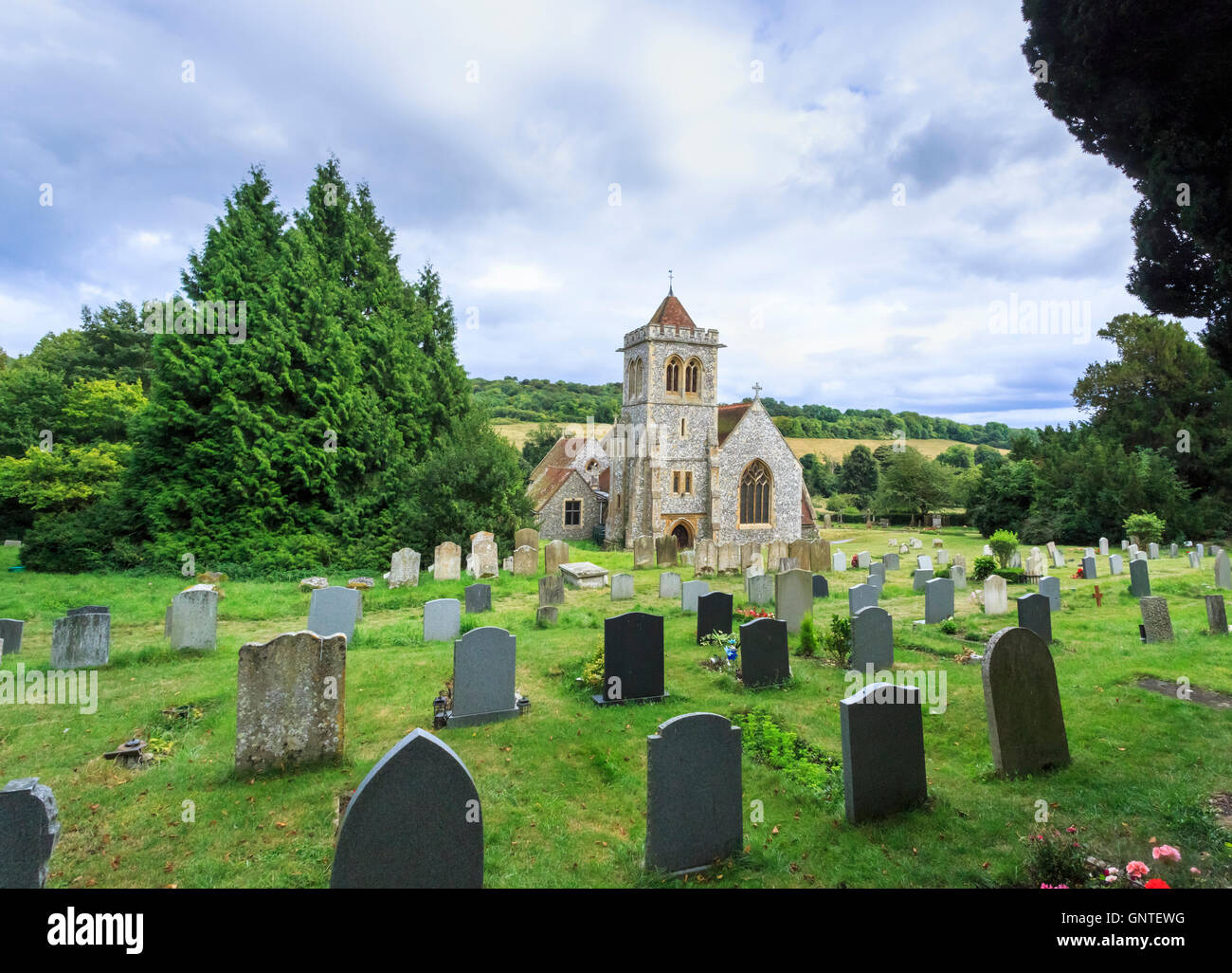 Kirche St. Michael & All Angels, Hughenden, High Wycombe, Grabstätte des viktorianischen Premierminister Benjamin Disraeli Stockfoto