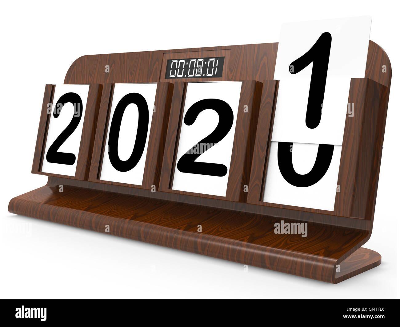 20:21 zeigt 2021 Neujahr 3d Rendering Stockfoto