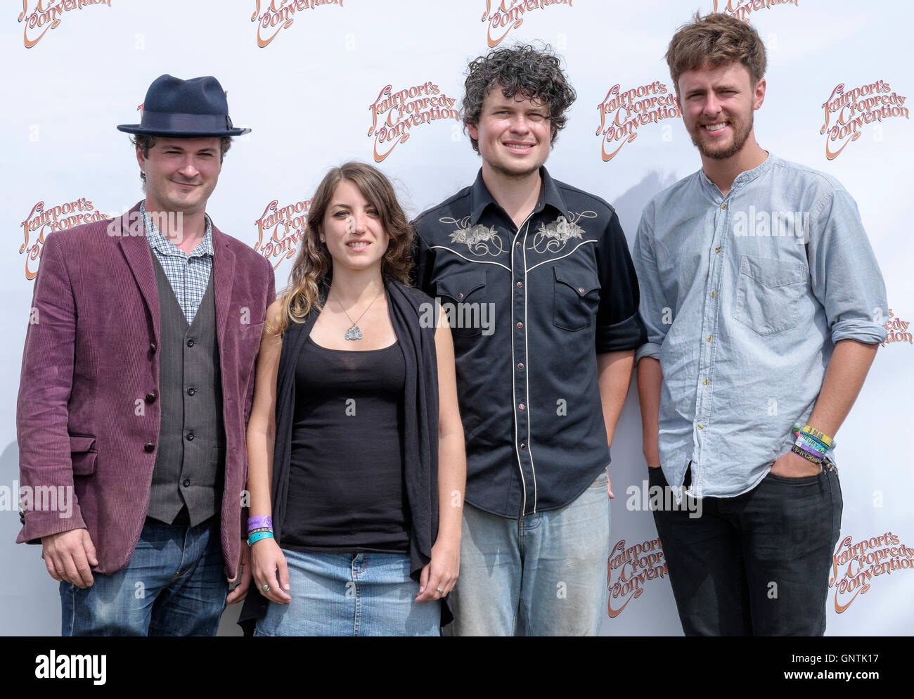 Gilmore und Roberts backstage während Fairports Cropredy Convention, Banbury, England, UK. 13. August 2016 Stockfoto