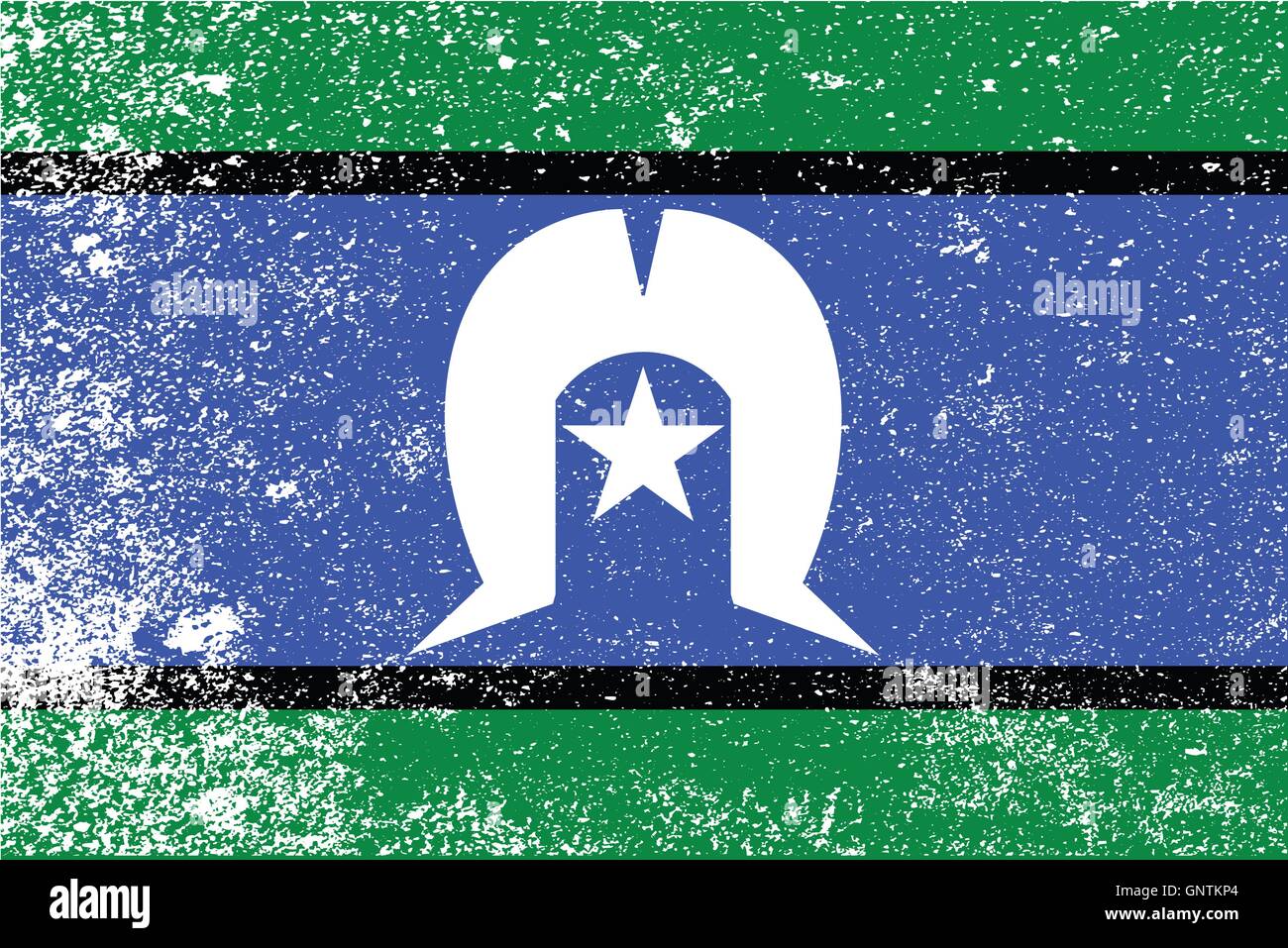 Die Flagge der australischen Torres-Strait-Insulaner mit grunge Stock Vektor