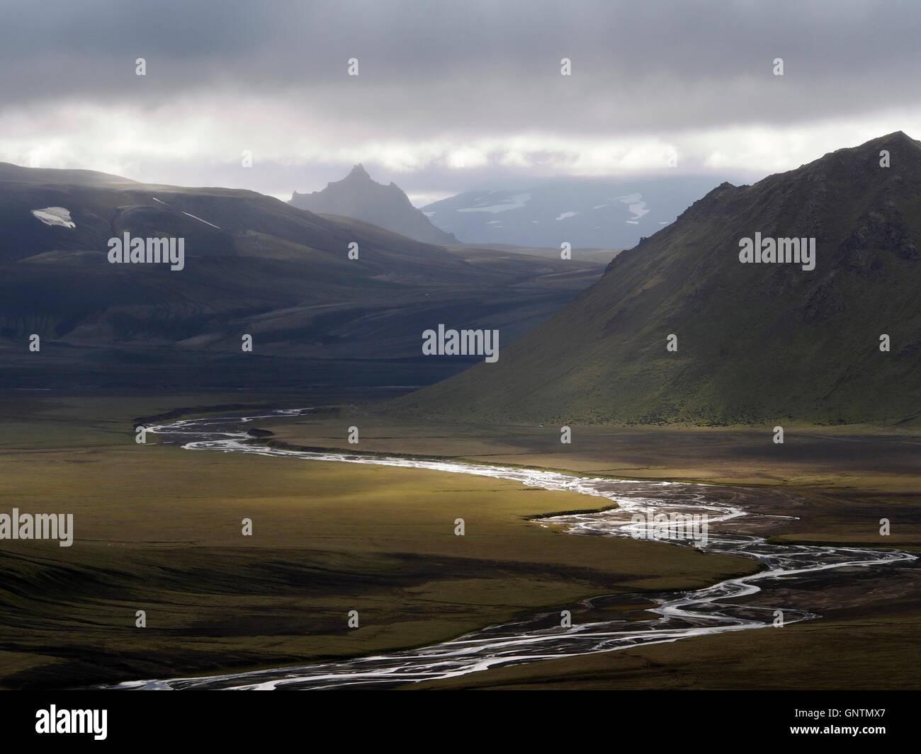 Blick vom Hellisfjall, Landmannahellir, Island Stockfoto