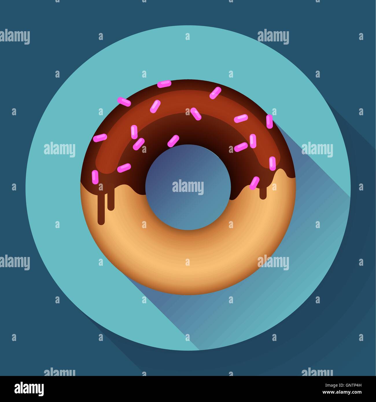 Süße süße bunte Donut-Symbol. Wohnung konzipiert Stil. Stock Vektor