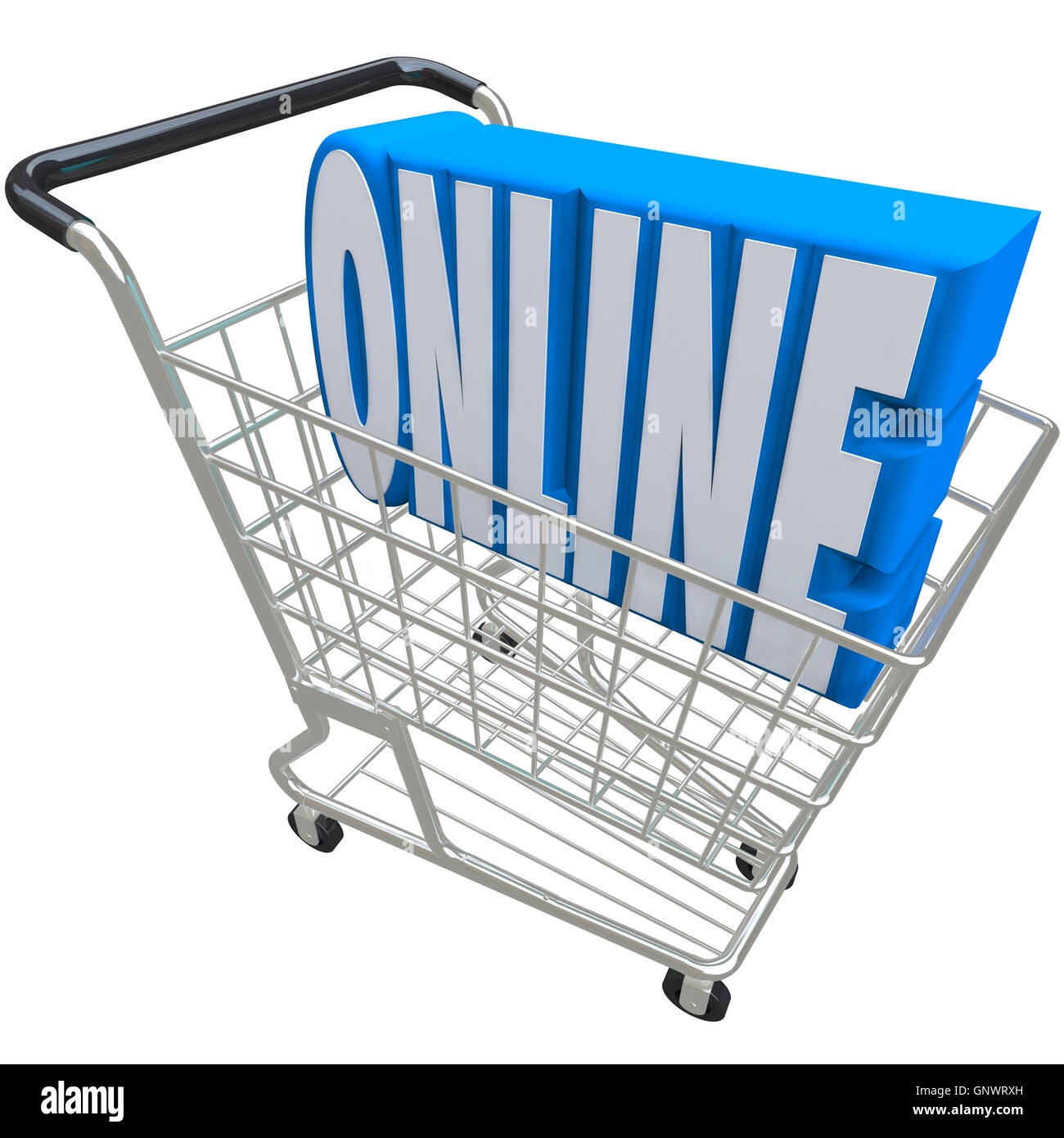 Online-Shopping Cart Korb Wort Internet-Web-Shop Stockfoto