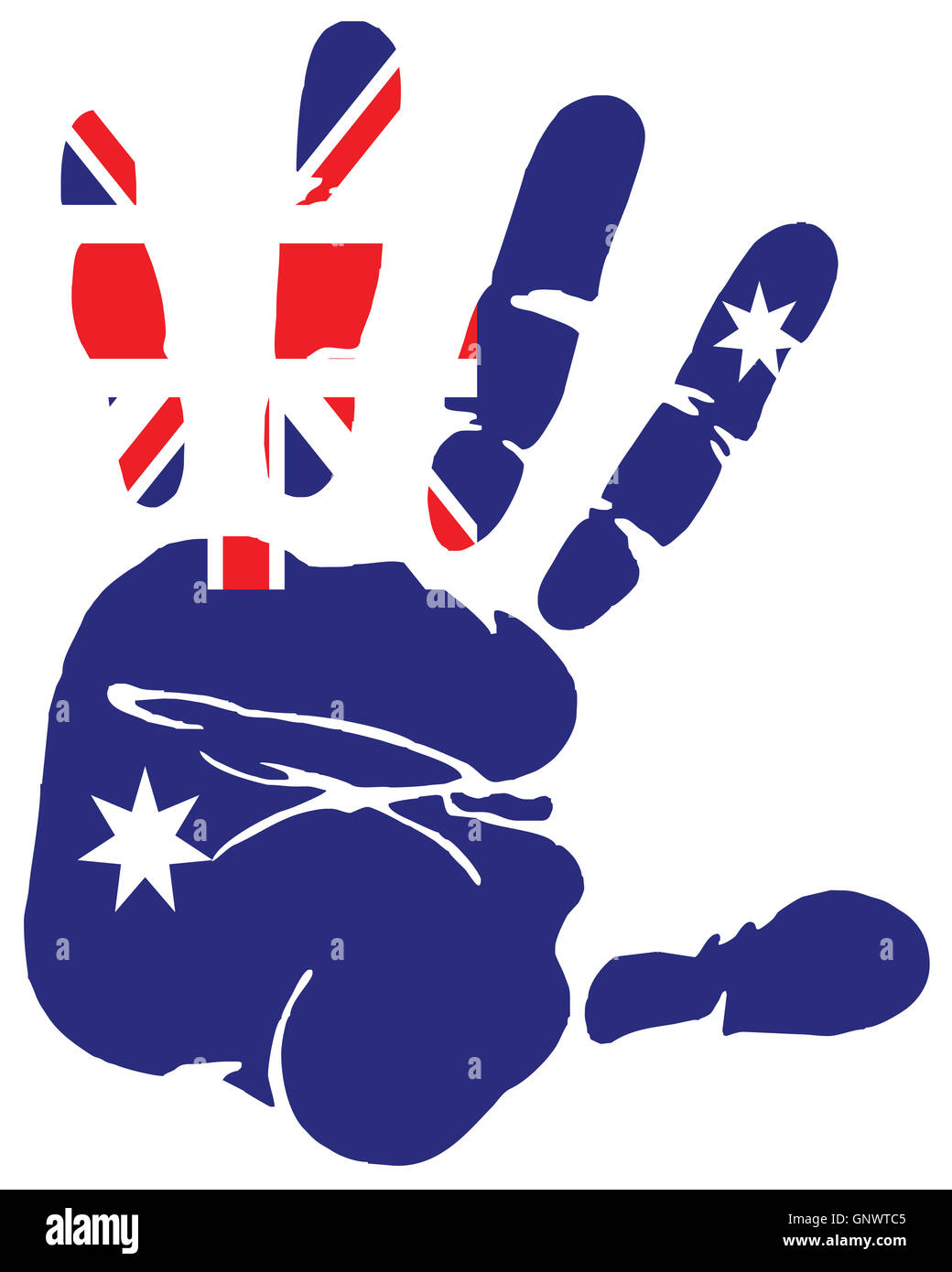 Hand print Flagge Australiens Stockfoto