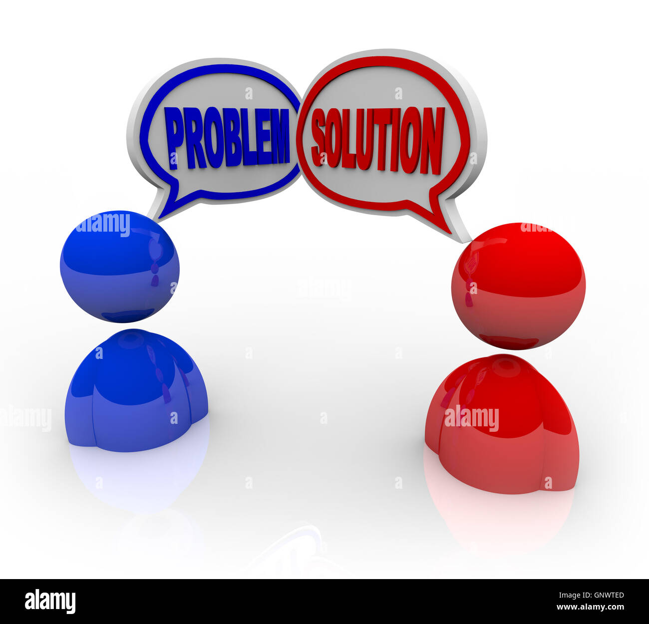 Problem und Lösung Kundenbetreuung helfen Stockfoto