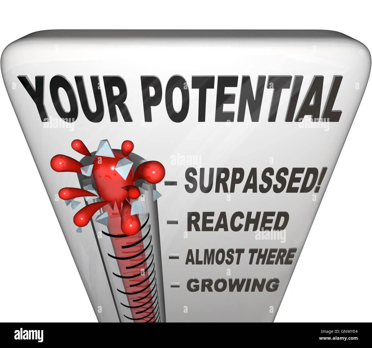 Ihr Potenzial gemessen wird Sie erreichen Ihren vollen Erfolg Stockfoto