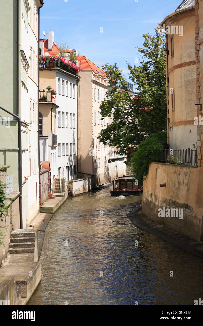 Kanal In Prag Stockfoto