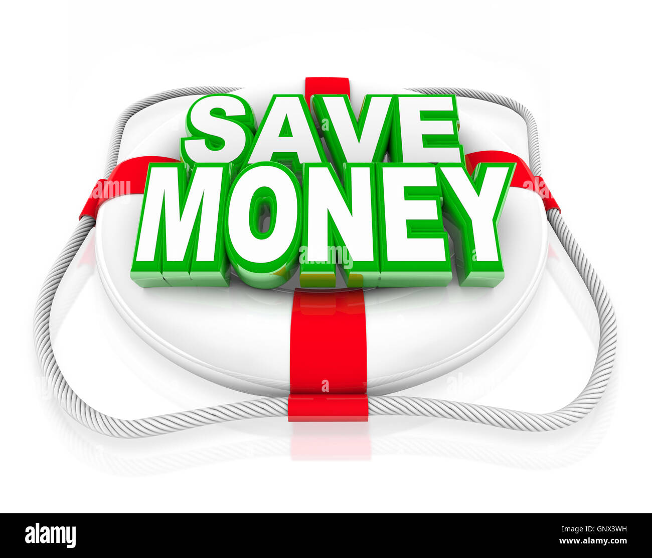 Sparen Sie Geld Rettungsring Budget Rescue Verkauf Stockfoto