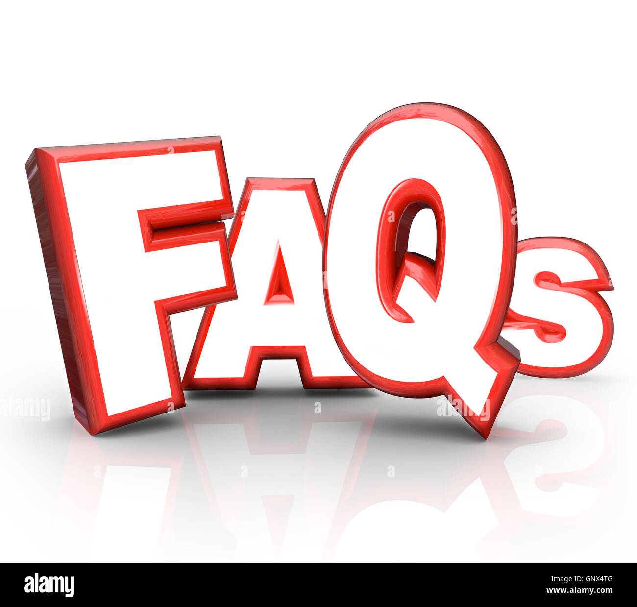 FAQ-häufig gestellte Fragen-3D Buchstaben-Abkürzung Stockfoto