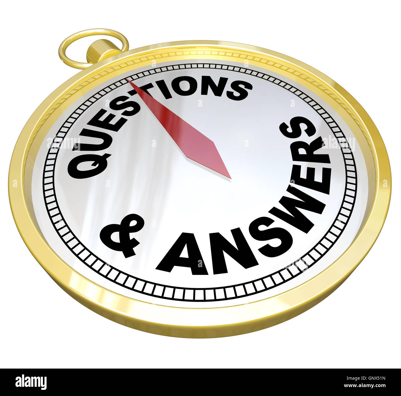 Kompass - Fragen und Antworten-Hilfe-Hilfe Stockfoto