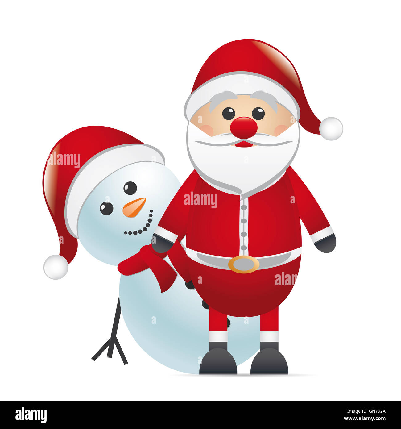 Schneemann rot Nase aussehen Santa claus Stockfoto