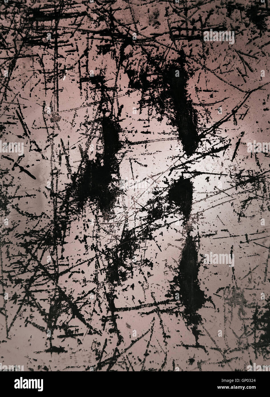 Zerkratzte abstrakt Grunge Pink und schwarz Hintergrund Oberflächenstruktur Stockfoto