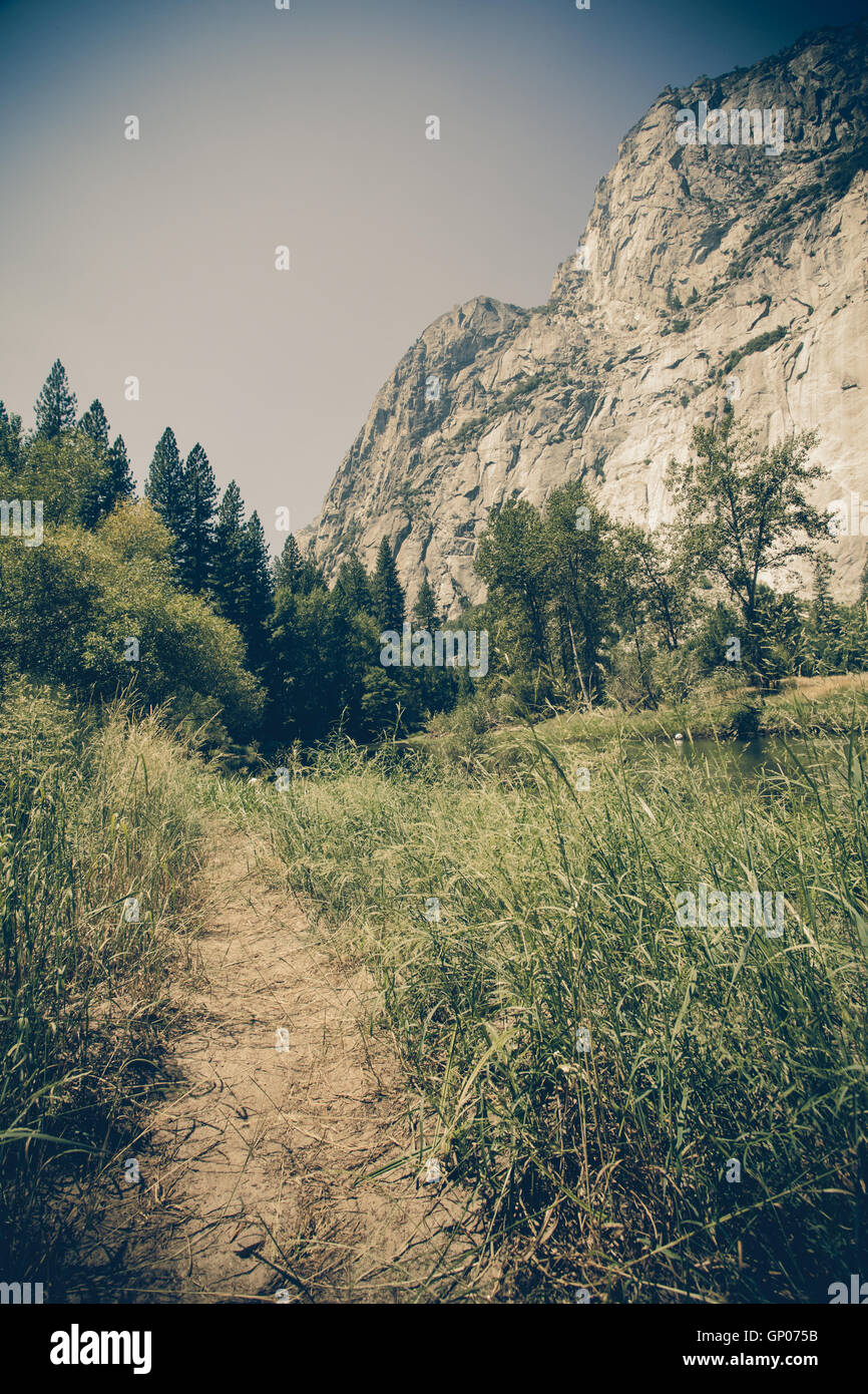 Vintage-Stil und getönten Bild des Yosemite National Park im Sentinel Dome Stockfoto