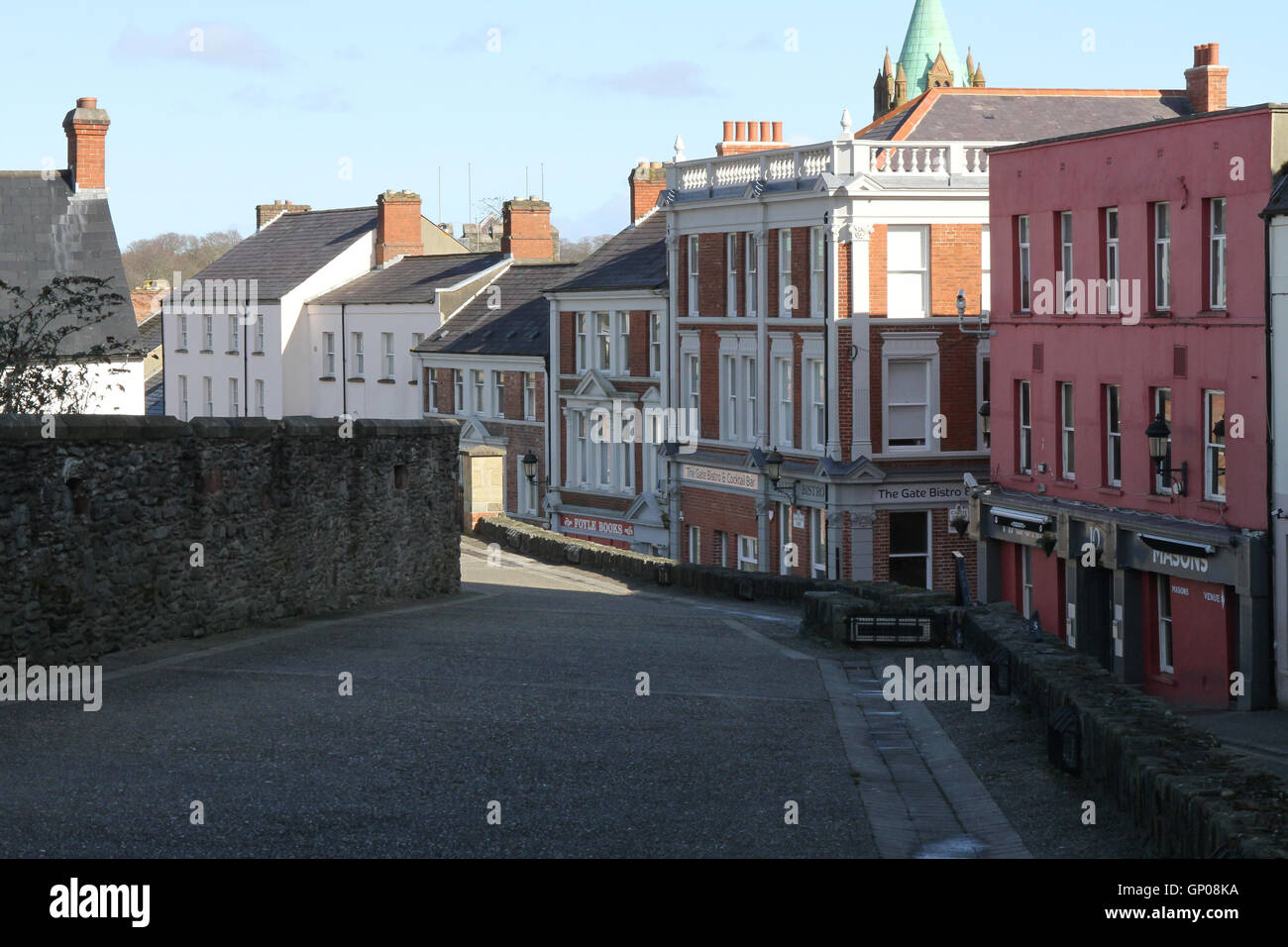 Zeigen Sie Magazin Straße der Mauern von Derry an Stockfoto