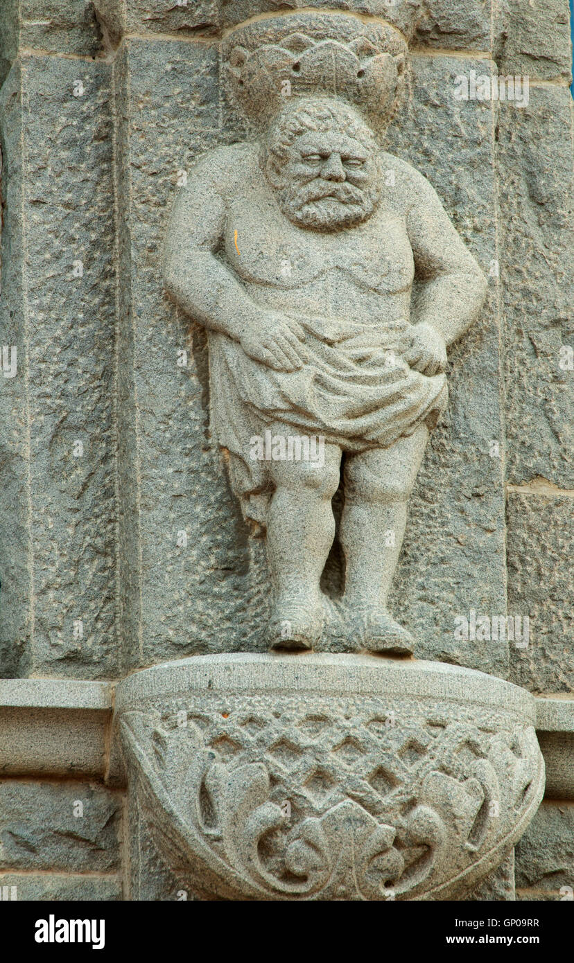 Atlas-Block Statue, Walking Mall, Helena, Montana Stockfoto