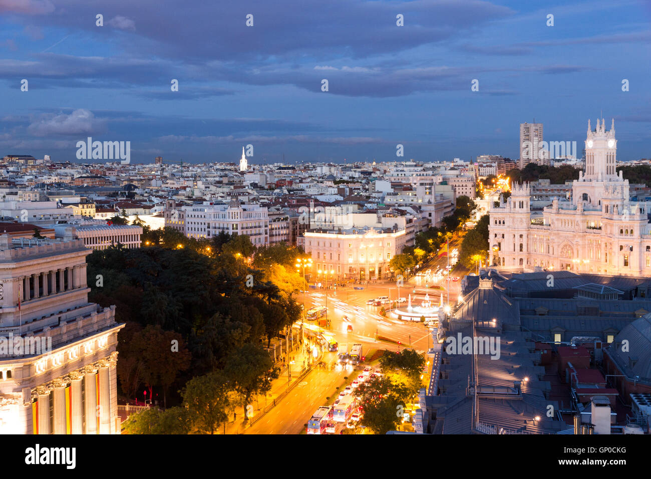 Panorama Blick auf Skyline von Madrid, Spanien. Stockfoto