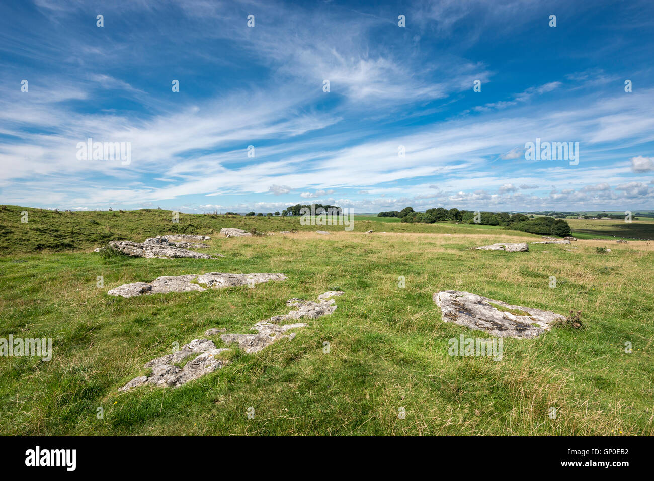 Arbor Low, ein alten neolithischen Henge-Monument in der Peak District National Park, Derbyshire, England. Stockfoto