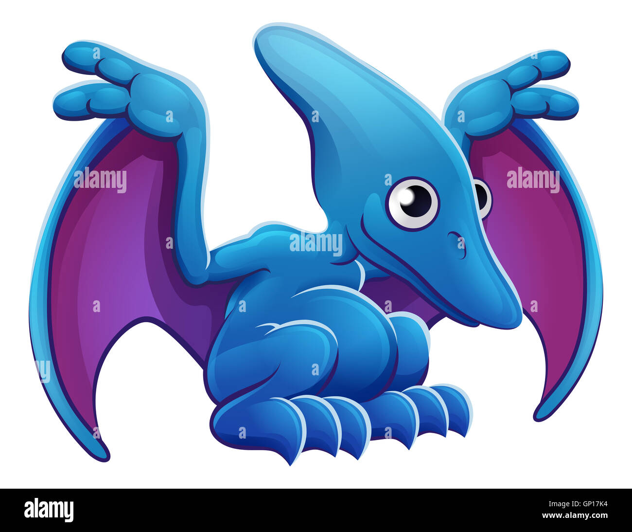 Eine niedliche Flugsaurier Pteranodon Karikatur fliegende Dinosaurier