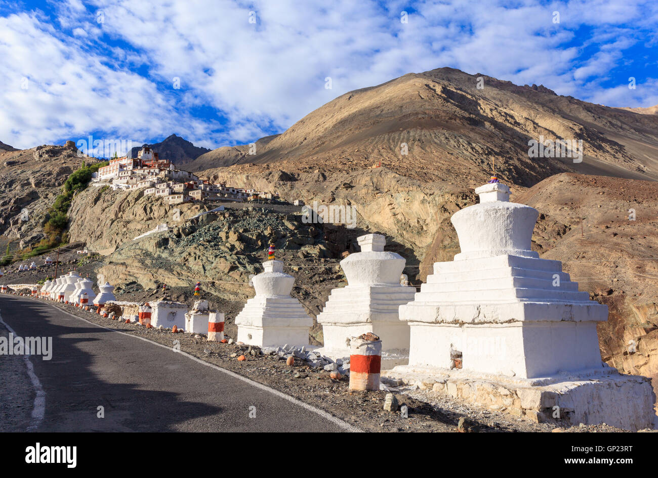 Diskit Kloster in Nubra Valley, Leh, Ladakh, Jammu und Kaschmir, Indien Stockfoto