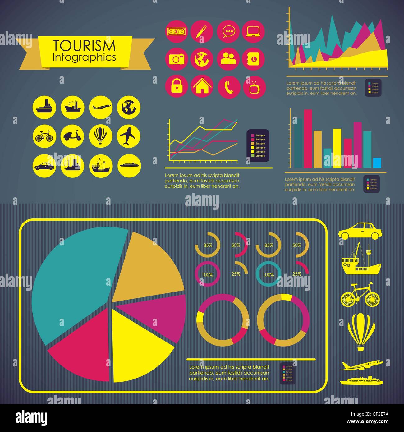 Tourismus-Infografiken Stock Vektor