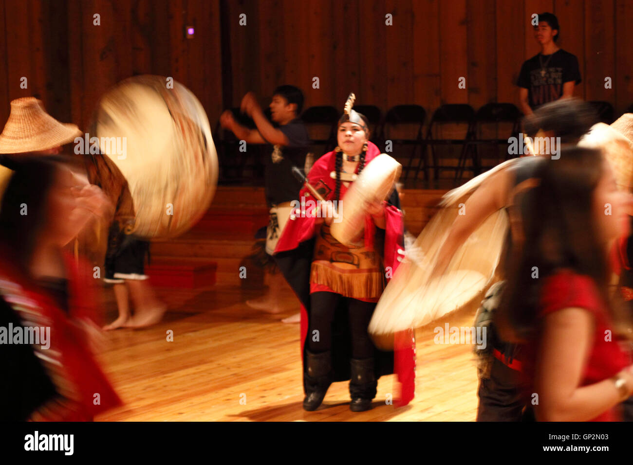 Zeremonieller Tanz Metlakatla Indian Tribe Annette Island Inside Passage Southeast Alaska USA Stockfoto