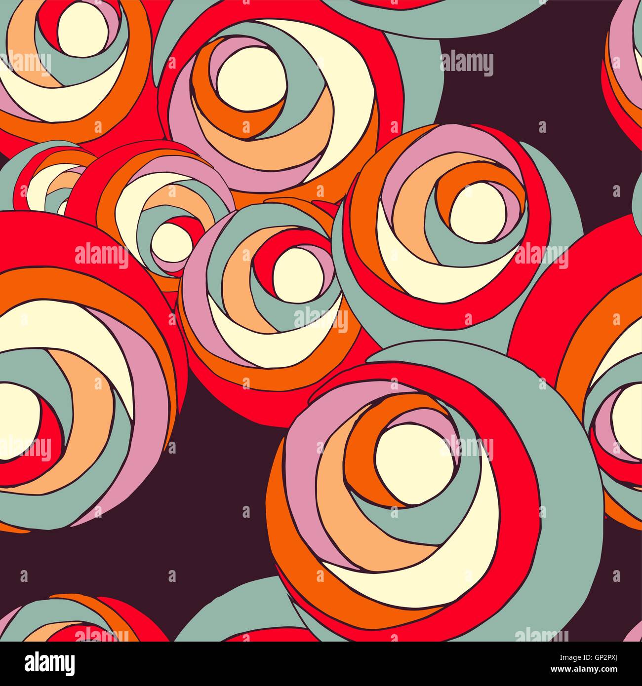 Abstrakte Blumenmuster nahtlose Hintergrund mit bunten handgezeichneten Blumen Illustration. EPS10 Vektor. Stock Vektor