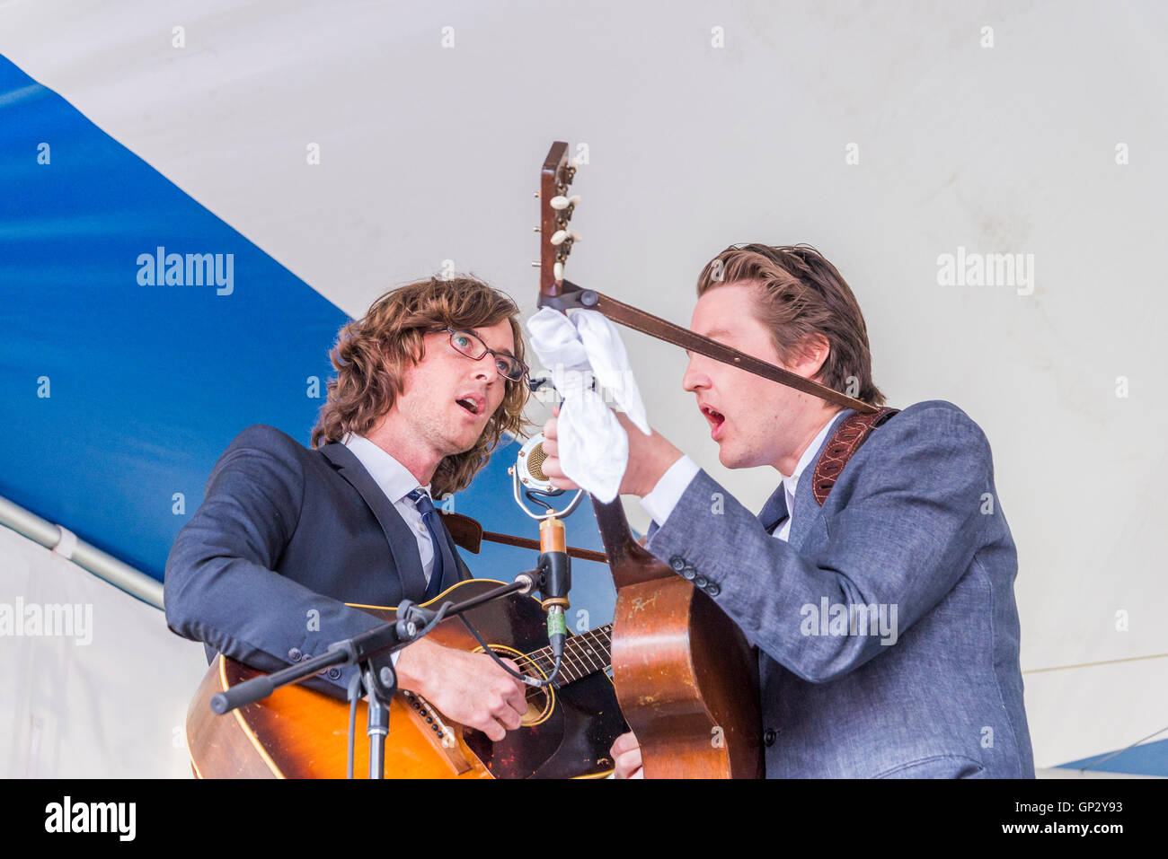 Die Milch Karton Kinder erklingt in Canmore Folk Music Festival, Canmore, Alberta, Kanada Stockfoto