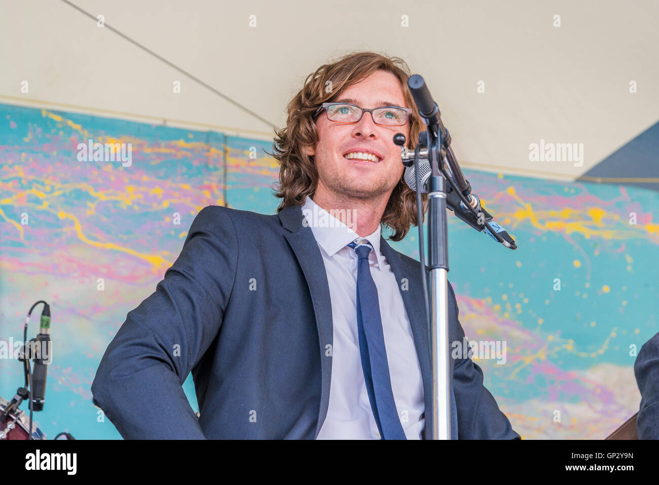 Die Milch Karton Kinder in Canmore Folk Music Festival, Canmore, Alberta, Kanada Stockfoto