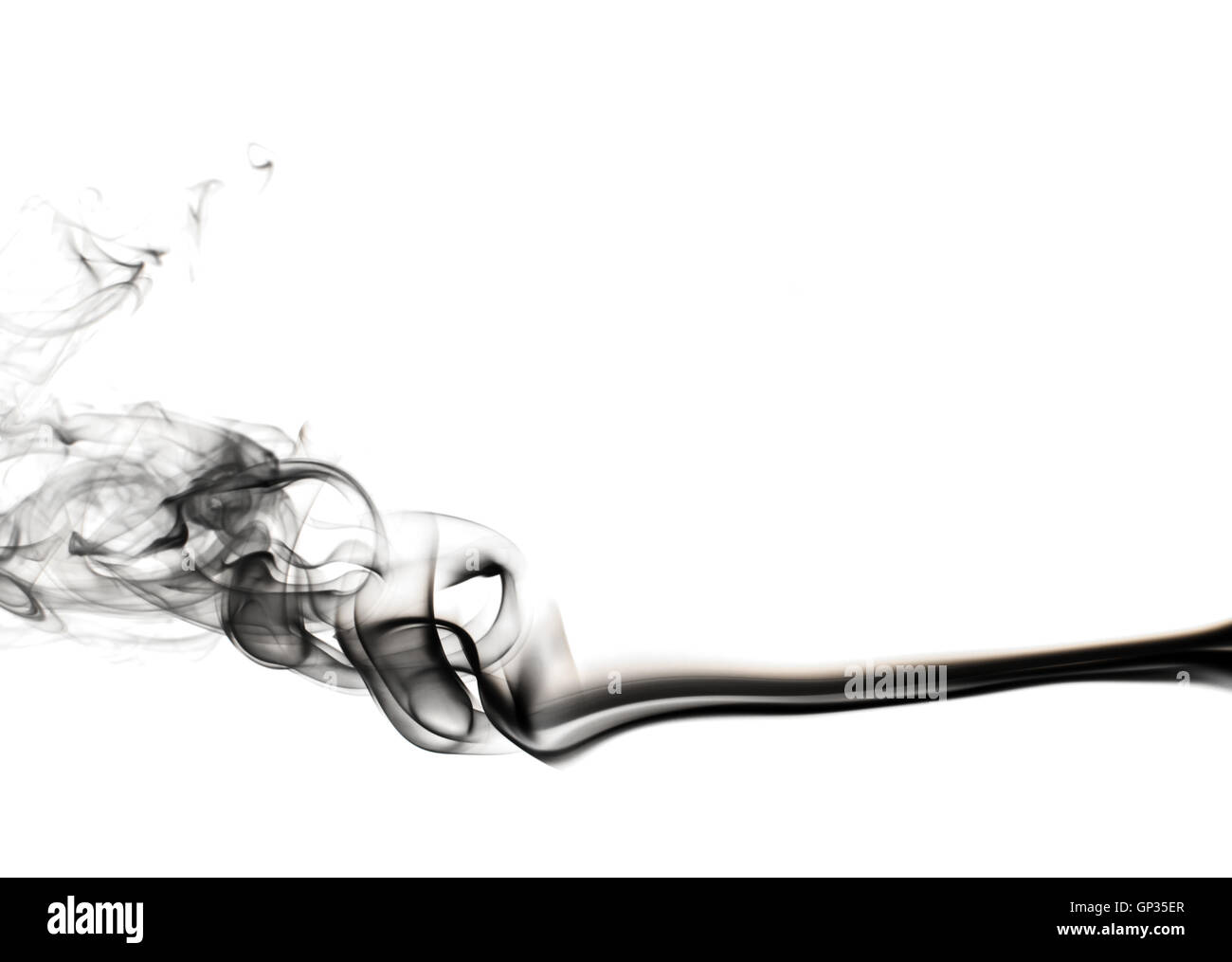Abstrakte Rauch isoliert auf weiss Stockfoto