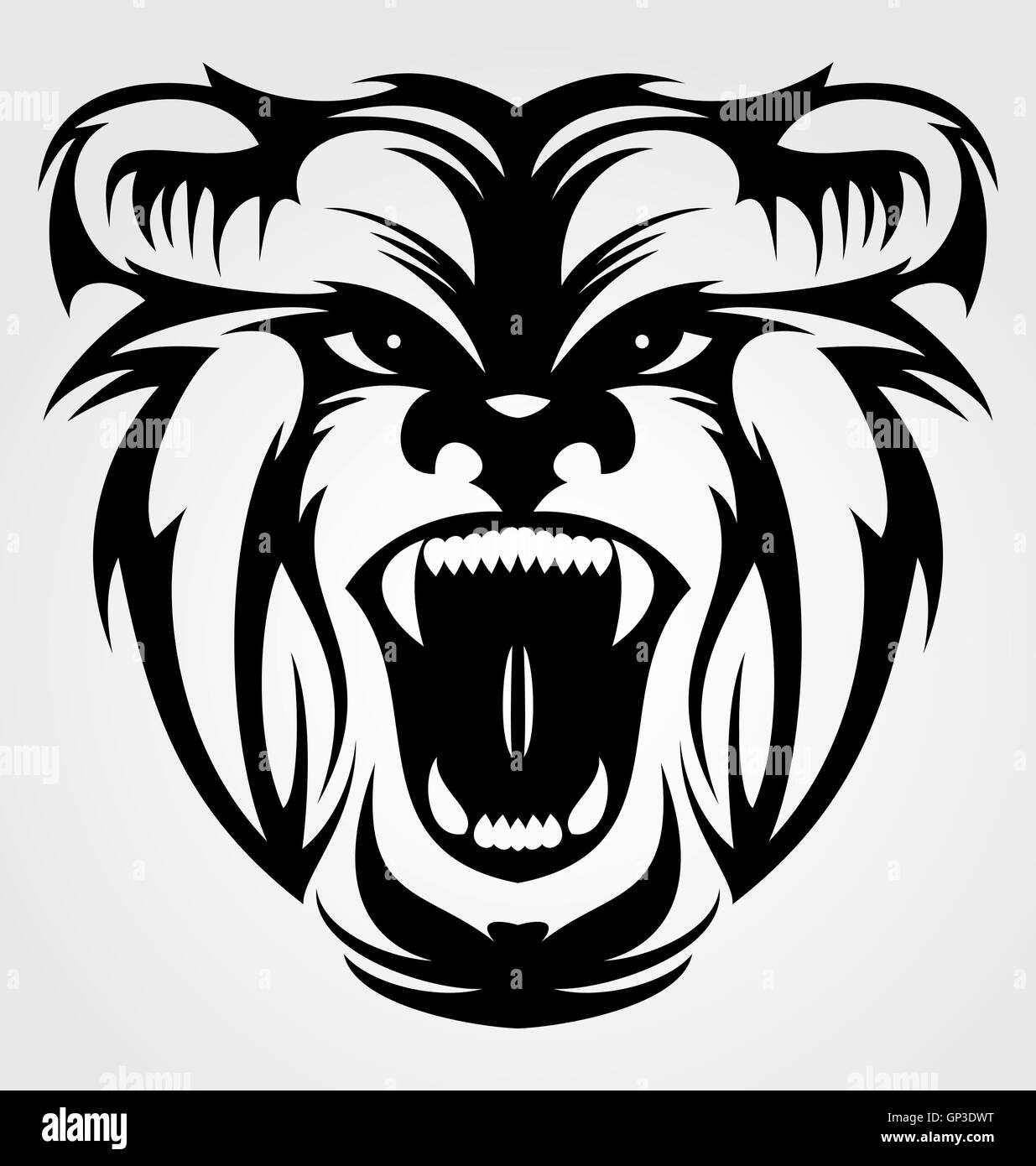 Bär Gesicht Tattoo-Design Stock Vektor