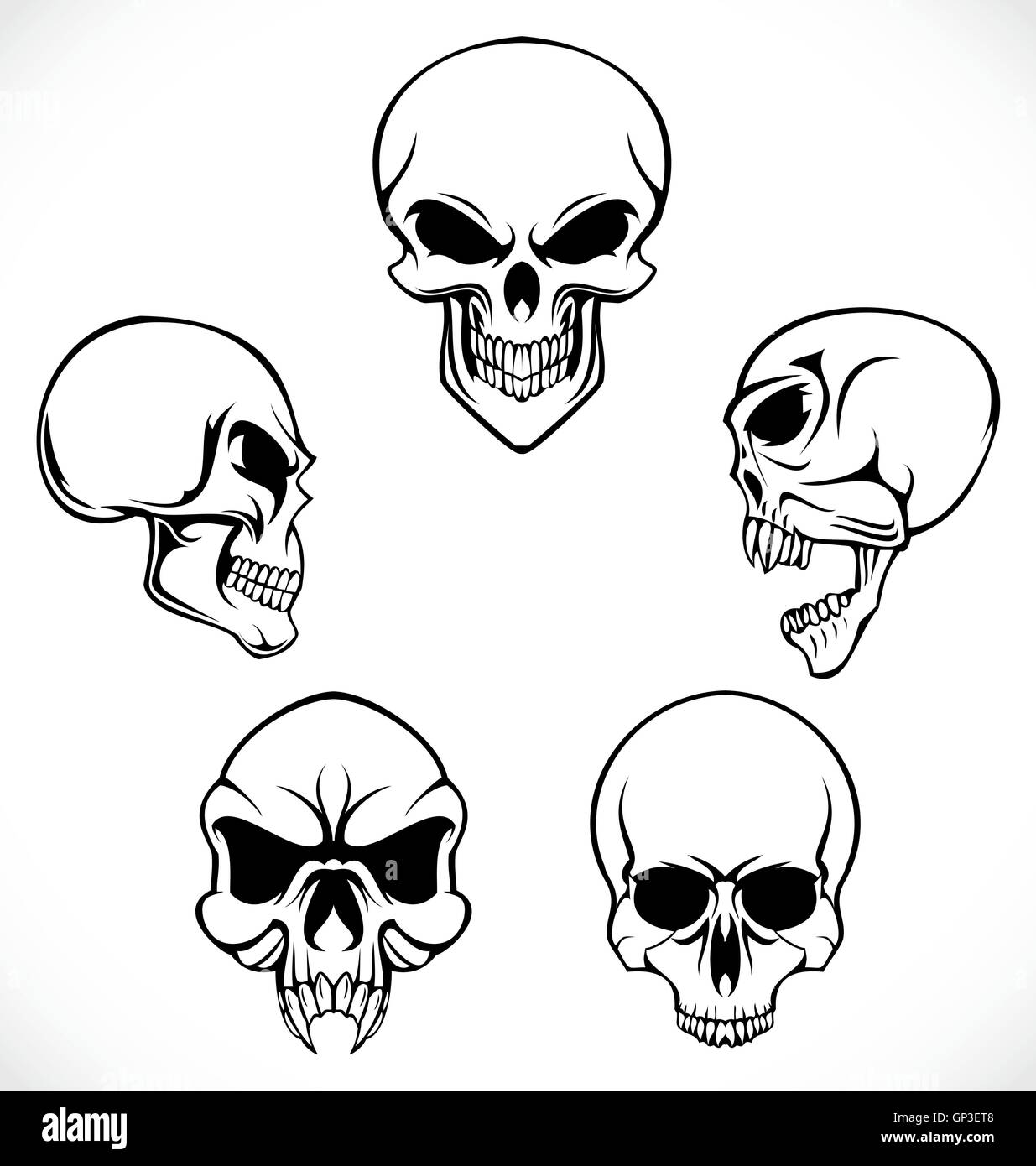 Schädel-Sammlung Stock Vektor