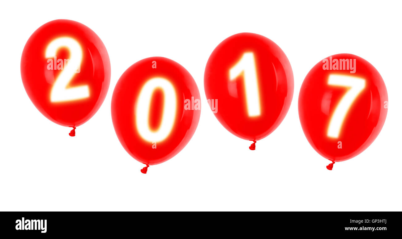 Luftballons Rot Neujahr 2017 Stockfoto