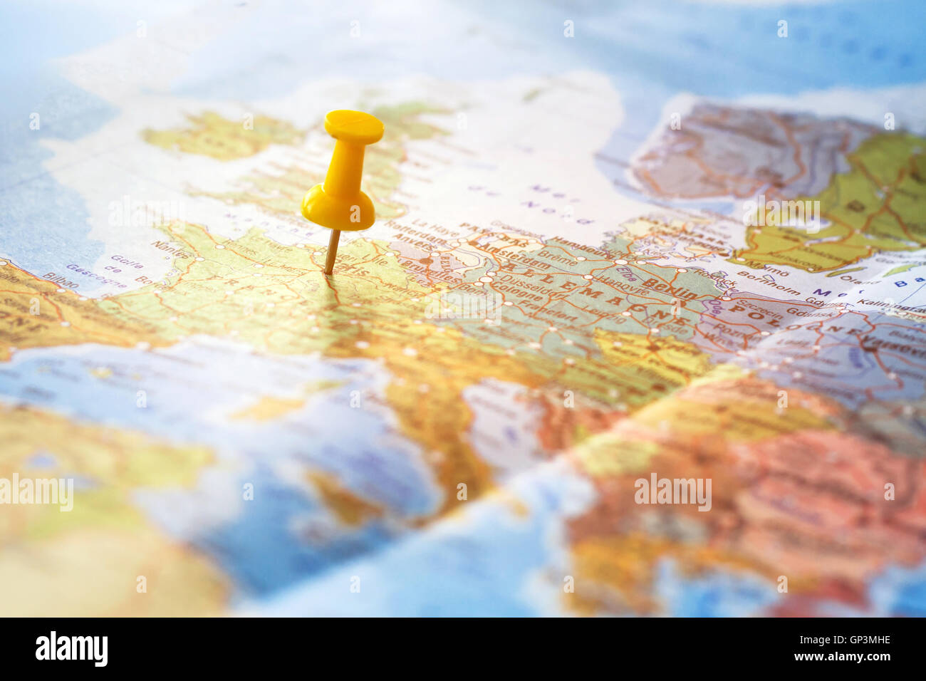 Hintergrund, Ziel auf der Weltkarte zu reisen Stockfoto
