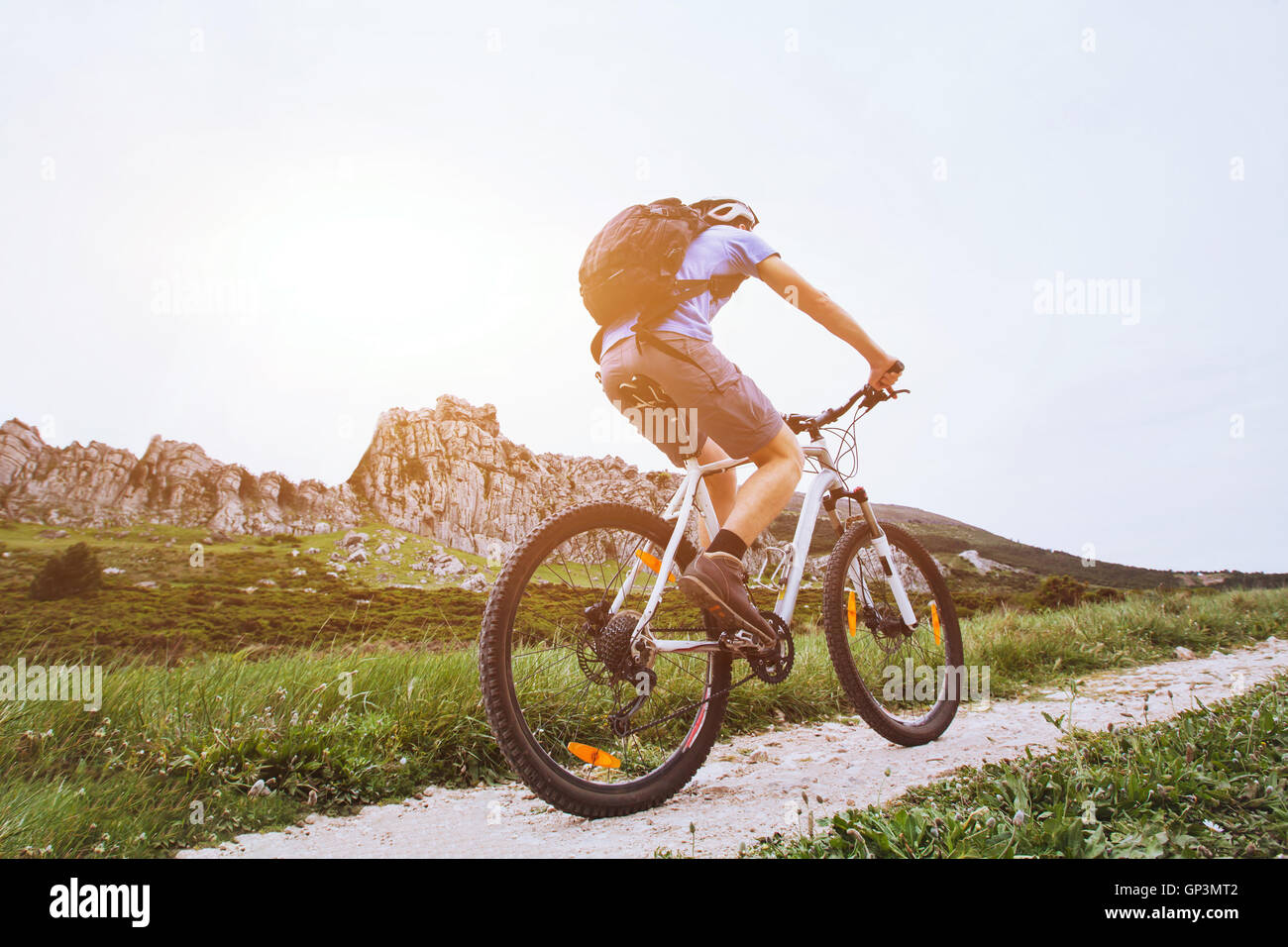 Mountain-Bike, Radfahren draußen, Extremsport Stockfoto