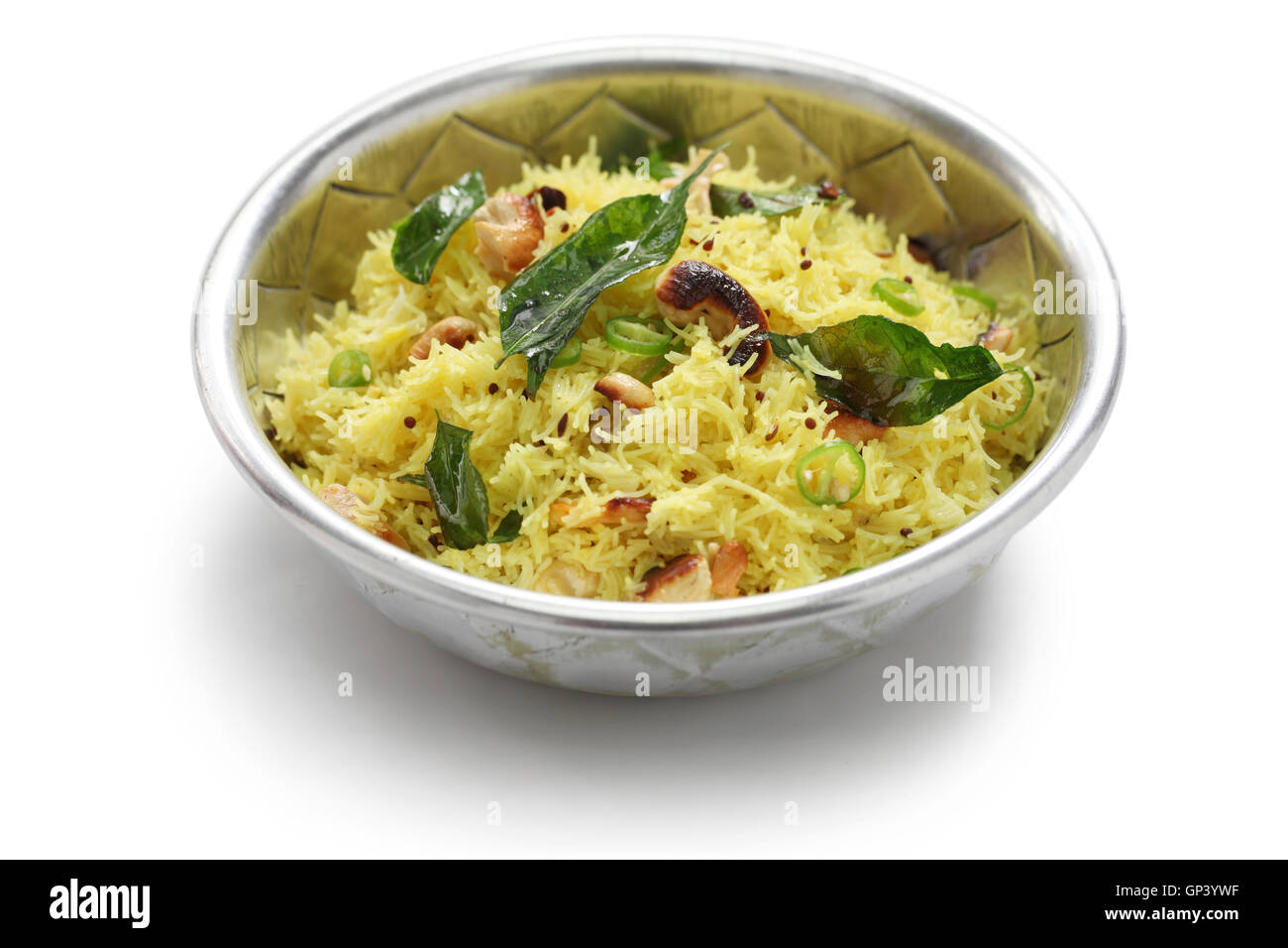 Seivu Zitrone, Zitrone Idiyappam, südindische Frühstück Küche isoliert auf weißem Hintergrund Stockfoto Seivu Zitrone, Zitrone Idiyappam, südindische Frühstück Küche isoliert auf weißem Hintergrund Stockfoto