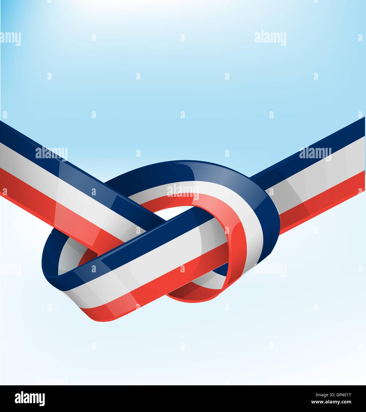 Frankreich Band Flagge auf blauem Himmelshintergrund Stock Vektor